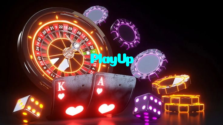 PlayUp casino presented on mobile device in Pakistan with slots and live games